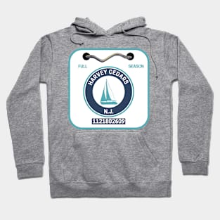 Harvey Cedars New Jersey Beach Badge Hoodie